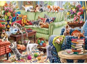 Anatolian Puzzle -Kittens in The Living Room 1500 Piece Jigsaw Puzzle # 4575