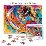 American Football Puzzles for Adults 500 Pieces Colorful Sports Ball Jigsaw Puzzle Rugby Football Player Wooden Puzzle for Living Room Family Friends Challenging Activity Games