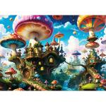 lamplig 500 Piece Puzzles for Adults, Fantasy Mushroom Puzzle, Flying Mushroom City Jigsaw Puzzles 500 Pieces with Letters on Back, Present for Adults and Home Decor, 1:1 Poster, 20.5"x14.9"
