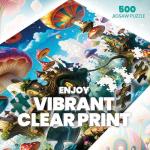 lamplig 500 Piece Puzzles for Adults, Fantasy Mushroom Puzzle, Flying Mushroom City Jigsaw Puzzles 500 Pieces with Letters on Back, Present for Adults and Home Decor, 1:1 Poster, 20.5"x14.9"