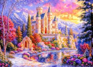 Romantic Castle Jigsaw Puzzles for Adults 500 Pieces Colorful Landscape Jigsaws 500 Piece Puzzles for Adults