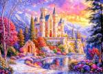 Romantic Castle Jigsaw Puzzles for Adults 500 Pieces Colorful Landscape Jigsaws 500 Piece Puzzles for Adults