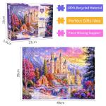 Romantic Castle Jigsaw Puzzles for Adults 500 Pieces Colorful Landscape Jigsaws 500 Piece Puzzles for Adults