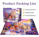 Romantic Castle Jigsaw Puzzles for Adults 500 Pieces Colorful Landscape Jigsaws 500 Piece Puzzles for Adults