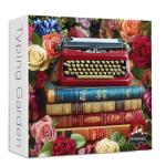 Vintage Flower Books Puzzle 1000 Pieces, PICKFORU Retro Wildflower Garden Jigsaw Puzzle Typewriter Rose, Challenging Spring Nature Plant Theme for Book Lovers