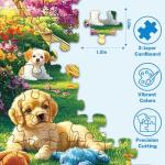 4 Packs 500 Piece Jigsaw Puzzles for Adults – Dog Puzzle, Puppy Garden, Hummingbird Flower Puzzle & Country Farm Landscape Adult Puzzles Set for Stress Relief, Family Activity, Gifts for Women Men