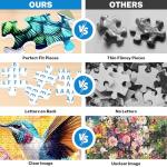 4 Packs 500 Piece Jigsaw Puzzles for Adults – Dog Puzzle, Puppy Garden, Hummingbird Flower Puzzle & Country Farm Landscape Adult Puzzles Set for Stress Relief, Family Activity, Gifts for Women Men