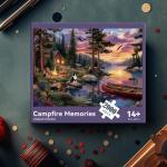 LUXDIVINA 2000 Piece Puzzle for Adults, Puzzles for Adults 2000 Pieces, Mountain Lake Campfire Camping Nature Jigsaw Puzzles, Family Fun Puzzle Perfect for Game Nights, 39" X 28"