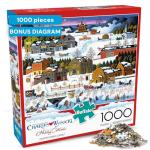 Buffalo Games - Hickory Haven Canal - Charles Wysocki - 1000 Piece Christmas Jigsaw Puzzle for Adults - Festive Winter Holiday Puzzles - Precision Cut Pieces and Bonus Poster