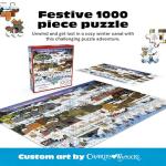 Buffalo Games - Hickory Haven Canal - Charles Wysocki - 1000 Piece Christmas Jigsaw Puzzle for Adults - Festive Winter Holiday Puzzles - Precision Cut Pieces and Bonus Poster