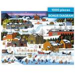 Buffalo Games - Hickory Haven Canal - Charles Wysocki - 1000 Piece Christmas Jigsaw Puzzle for Adults - Festive Winter Holiday Puzzles - Precision Cut Pieces and Bonus Poster
