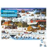 Buffalo Games - Hickory Haven Canal - Charles Wysocki - 1000 Piece Christmas Jigsaw Puzzle for Adults - Festive Winter Holiday Puzzles - Precision Cut Pieces and Bonus Poster