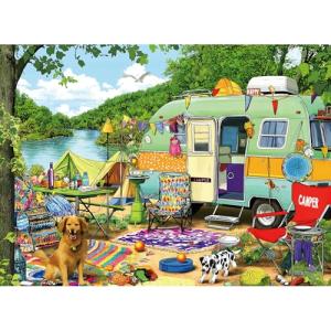 MINIWAN Puzzles for Adults 500 Pieces, Lakeside Camping Puzzle Challenging Puzzles for Adults, Jigsaw Puzzles 500 Pieces Ideal for Relaxation and Family Fun Puzzle Finished Size is 23 x 15 inch