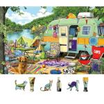 MINIWAN Puzzles for Adults 500 Pieces, Lakeside Camping Puzzle Challenging Puzzles for Adults, Jigsaw Puzzles 500 Pieces Ideal for Relaxation and Family Fun Puzzle Finished Size is 23 x 15 inch