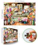 1000 Piece Jigsaw Puzzle for Adults - Colorful Flower Shop Scene with Cat, Premium Quality Cardboard Puzzles for Adults & Family, Challenging Adult Puzzle Games, 27x20 Inches Finished Size