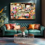 1000 Piece Jigsaw Puzzle for Adults - Colorful Flower Shop Scene with Cat, Premium Quality Cardboard Puzzles for Adults & Family, Challenging Adult Puzzle Games, 27x20 Inches Finished Size