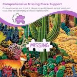 500 Piece Jigsaw Puzzles for Adults, Colorful Desert 500 Piece Puzzle, Vibrant Landscape with Cacti, Fox and Mountains Jigsaw Puzzles, Relaxing Gift for Adults, Seniors, 20.5 x 15 in