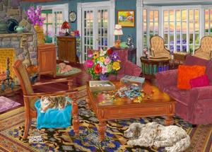 500 Piece Puzzles for Adults - Joseph Burgess Cottage Puzzle - Cozy Sanctuary - Enjoy Your Peace - Perfect for Winter Evenings