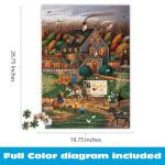 Buffalo Games Secret Passage Inn by Charles Wysocki 1000 Piece Jigsaw Puzzle for Adults Autumn Americana Scene with Reference Poster Made in The USA