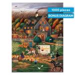 Buffalo Games Secret Passage Inn by Charles Wysocki 1000 Piece Jigsaw Puzzle for Adults Autumn Americana Scene with Reference Poster Made in The USA