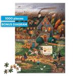 Buffalo Games Secret Passage Inn by Charles Wysocki 1000 Piece Jigsaw Puzzle for Adults Autumn Americana Scene with Reference Poster Made in The USA