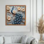 PICKFORU Pearl Peacock 1000 Piece Puzzle for Adults, Embroidery Flower Tree Jigsaw Puzzle,Difficult Impossible Animal Theme as Home Decor