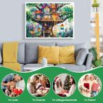 500 Piece Puzzles for Adults,Fantastical Treehouse Escape Puzzle for Kids Teens Adults,Whimsical Art Style Jigsaw Puzzle 500 Pieces,Challenging Family Game Gift for Friends Men Women Seniors,20.5*15In