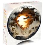 Bgraamiens- Hard Puzzles for Adults -3D Visual Dawn Inside a Cave - 1000 Pieces Round Puzzle for Adults, Unique Impossible Difficult Hard Challenging Jigsaw Puzzles 1000 Pieces