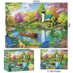 500 Piece Puzzles for Adults,Large Piece Lake Landscape Puzzle for Adults Seniors,Unique Funny Dog Art Jigsaw Puzzle,Challenging Family Activity Game Gifts for Family, Friends, Men, Women,20.5*15 In
