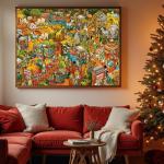 Jigsaw Puzzles for Adults, 1000 Pieces Animal Paradise Puzzle, Cartoon Painting Challenging Puzzles for Family Activity Game Nights Gifts Fidget Stress Relief