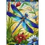 Sutinban Stained Glass Dragonfly 500 Piece Puzzles for Adult, Colorful Flower Jigsaw Puzzle 500 Pieces, Impossible Challenging Adult Puzzles for Happy Family Time, Great Gift for Puzzle Lovers