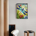 Sutinban Stained Glass Dragonfly 500 Piece Puzzles for Adult, Colorful Flower Jigsaw Puzzle 500 Pieces, Impossible Challenging Adult Puzzles for Happy Family Time, Great Gift for Puzzle Lovers