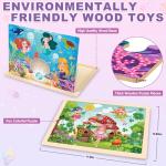 Puzzles for Kids Ages 4-6, 4 Packs Wooden Jigsaw Puzzles for Toddlers 2-4, Princess Unicorn Mermaid Fairy Preschool Educational Puzzles Boards Toys Gifts for Girls Boys 3 4 5 6