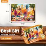 500 Pieces Puzzle for Adults–Beautiful Autumn Market Puzzle for Adults Elderly–Recycled Paper Jigsaw Puzzle 500 Piece–Glossy, Sturdy Pieces Challenging Family Game Great Gift Idea (20.5x15in)