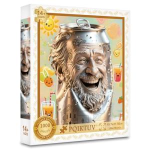 PQIKTUV Puzzles for Adults 1000 Pieces Fruit Juice Jigsaw Puzzles with Letters on Back Impossible Puzzle Wall Decor Funny Gifts for Women Men (27.56x19.7 Inch)