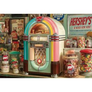 LUXDIVINA 2000 Piece Puzzle for Adults, Puzzles for Adults 2000 Pieces, Retro Jukebox Candy Store Jigsaw Puzzles, Family Fun Puzzle Perfect for Game Nights, 39" X 28"