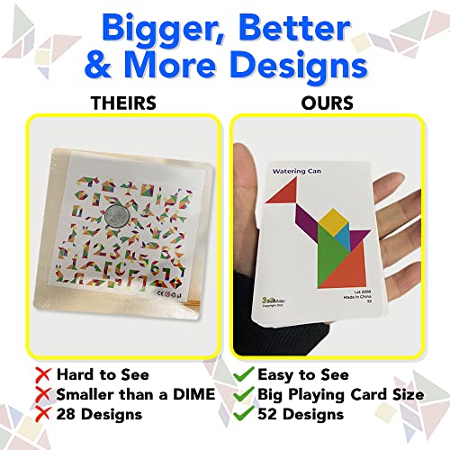 2 Wooden Tangram Puzzles with 52 Pattern Cards