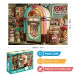 LUXDIVINA 2000 Piece Puzzle for Adults, Puzzles for Adults 2000 Pieces, Retro Jukebox Candy Store Jigsaw Puzzles, Family Fun Puzzle Perfect for Game Nights, 39" X 28"