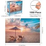 Rocorose 1000 Piece Jigsaw Puzzle, Inspirational Beach Puzzles for Adults and Families, Tropical Ocean Sunrise Sunset Scene Nature Puzzle, HD Quality Challenging Landscape Photo Puzzle Games