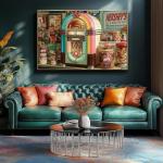 LUXDIVINA 2000 Piece Puzzle for Adults, Puzzles for Adults 2000 Pieces, Retro Jukebox Candy Store Jigsaw Puzzles, Family Fun Puzzle Perfect for Game Nights, 39" X 28"