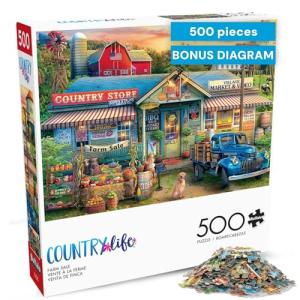 Buffalo Games - Eduard - Farm Sale - 500 Piece Jigsaw Puzzle for Adults -Challenging Puzzle Perfect for Game Nights - Finished Size is 21.25 x 15.00