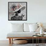 Impossible Puzzles for Adults 1000 Pieces,PICKFORU Floral Muse Puzzle Elegant Lady,Beauty Flower Woman Puzzle Black and White Pearl,Hard Challenge Jigsaw Puzzles Aesthetic