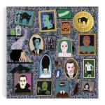 Galison Spooky Portraits – 500 Piece Foil Jigsaw Puzzle Featuring Scary Artwork of A Victorian Style Wall Filled Spooky Portraits with Gold Foil Accents