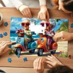 PuzzOne 500 Pieces Puzzles for Adults, Fun Grandma Friendship Impossible Hard Difficult Challenging Puzzles for Adults, Summer Beach Ride Jigsaw Puzzle for Family Games Gift, 23 x 25 inch