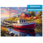 Buffalo Games - Imagine It Images - Old Boathouse - 500 Piece Jigsaw Puzzle for Adults -Challenging Puzzle Perfect for Game Nights - Finished Size is 21.25 x 15.00