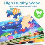 BenBen Puzzles for Kids Ages 4-6, 6 Pack 24 Piece Wooden Jigsaw Puzzles for Toddlers Ages 3-5, Preschool Learning Educational Toys for Boys Girls