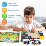 BenBen Puzzles for Kids Ages 4-6, 6 Pack 24 Piece Wooden Jigsaw Puzzles for Toddlers Ages 3-5, Preschool Learning Educational Toys for Boys Girls