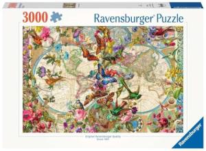 Ravensburger - Flora & Fauna World - 3000 Piece Jigsaw Puzzle - Stunning Vivid Colors - Bright Birds, Butterflies, Flowers & Leaves - Frameable - Premium Quality - Puzzles for Adults