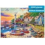 Buffalo Games - Dominic Davison - American Harbor Town - 2000 Piece Jigsaw Puzzle for Adults -Challenging Puzzle Perfect for Game Nights - Finished Size is 38.50 x 26.50