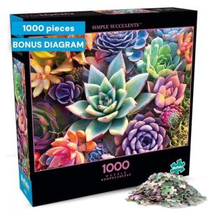 Buffalo Games - James Mertke - Simple Succulent - 1000 Piece Jigsaw Puzzle For Adults - Challenging Puzzle Perfect for Game Nights - Finished Puzzle Size is 26.75 x 19.75